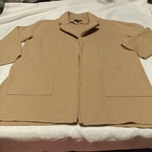 J.Crew Sophie Tan Merino Wool Blend Open Blazer Cardigan Jacket Small